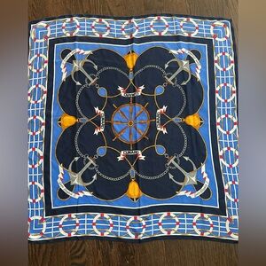VTG QUEEN ELIZABETH CRUISE SILK OVERSIZED SCARF